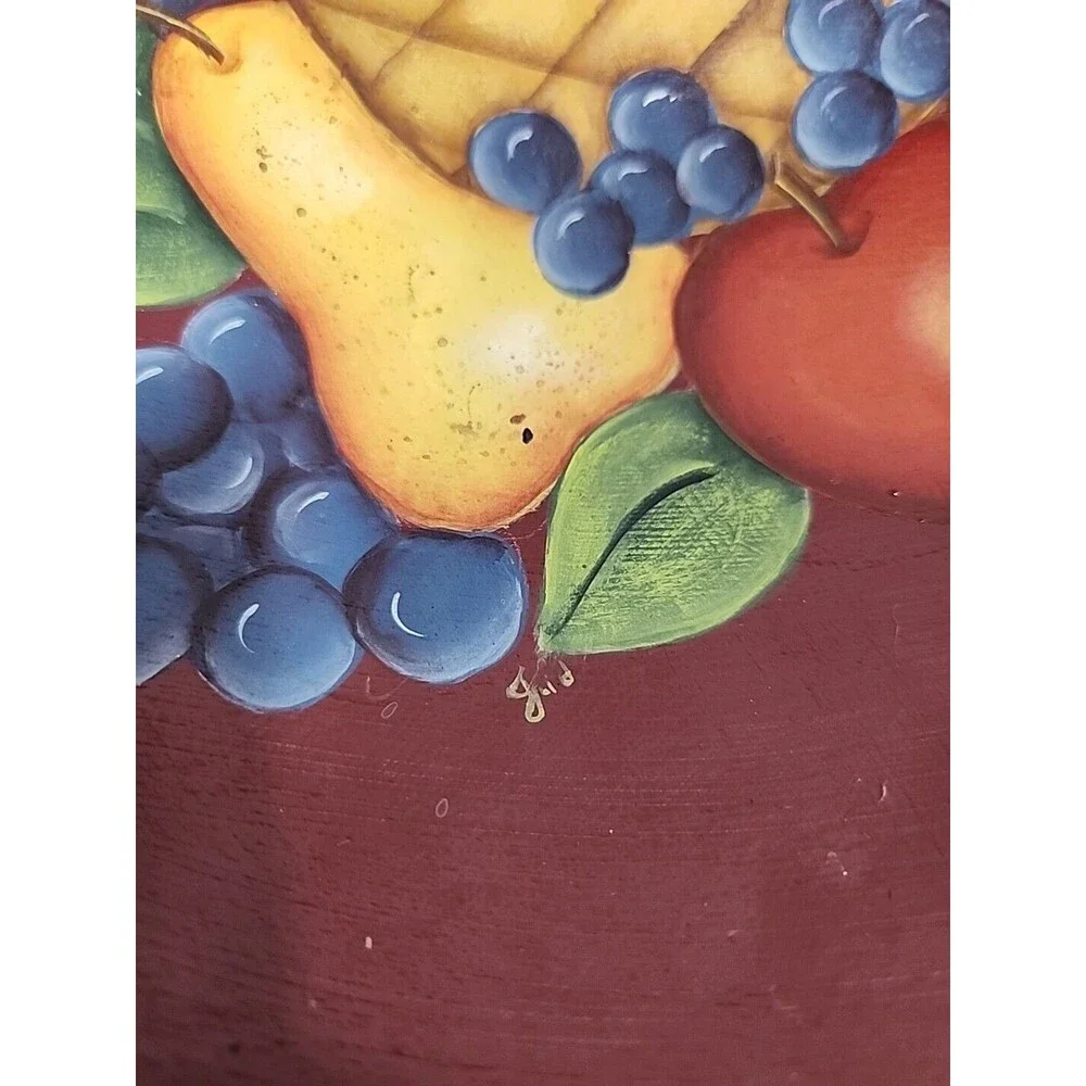 Wooden Colorful Bowl W Handpainted Fruit 11